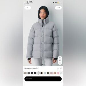 Aritzia Super Puff Moon Dust Gray